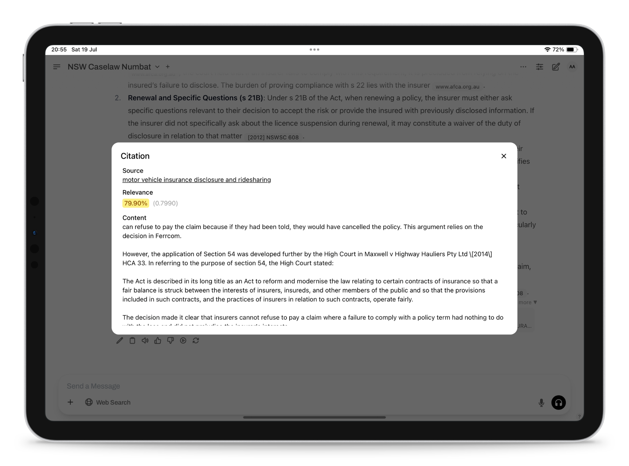 Relevance scoring interface